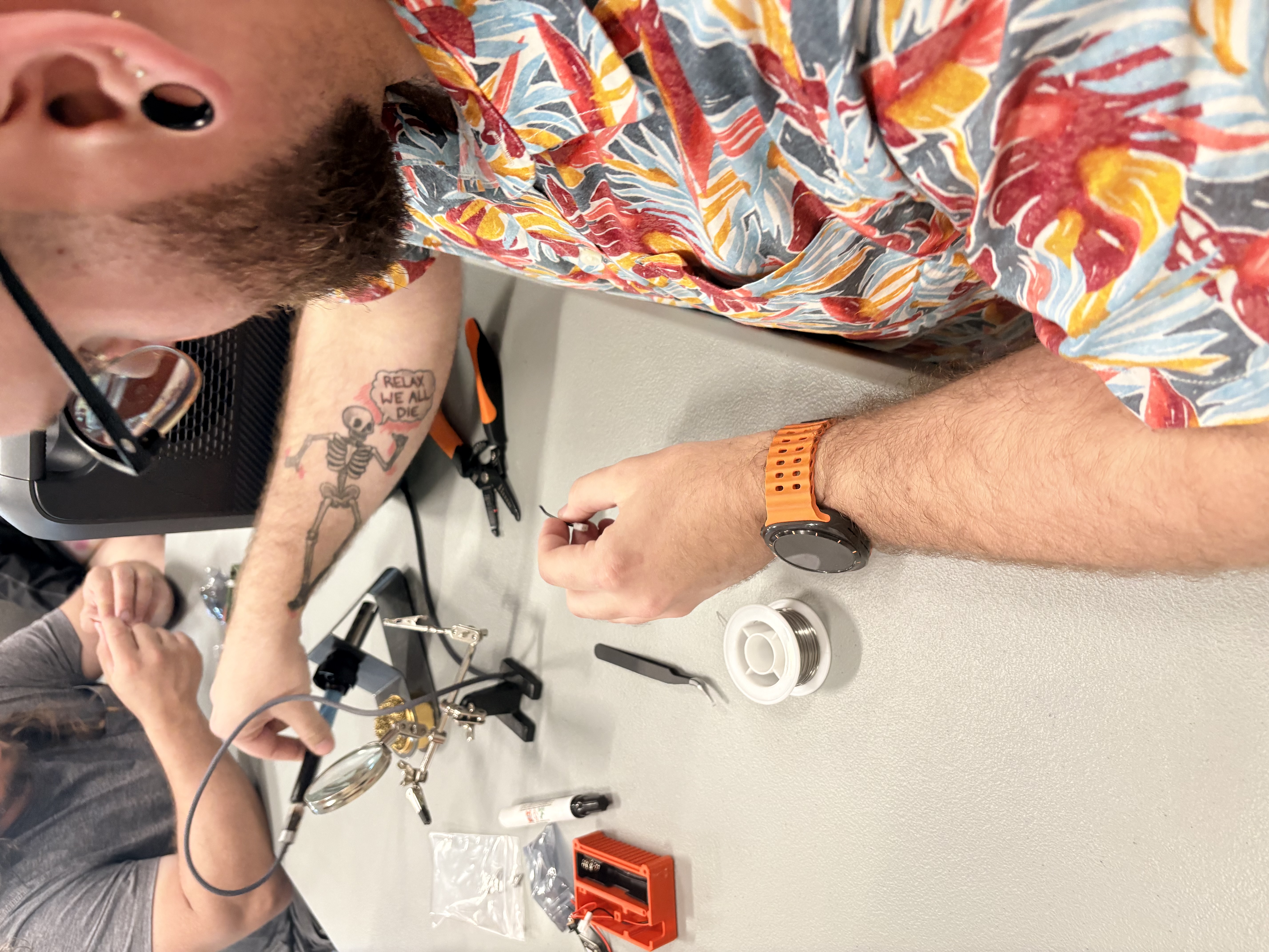 Displaying soldering to attendees