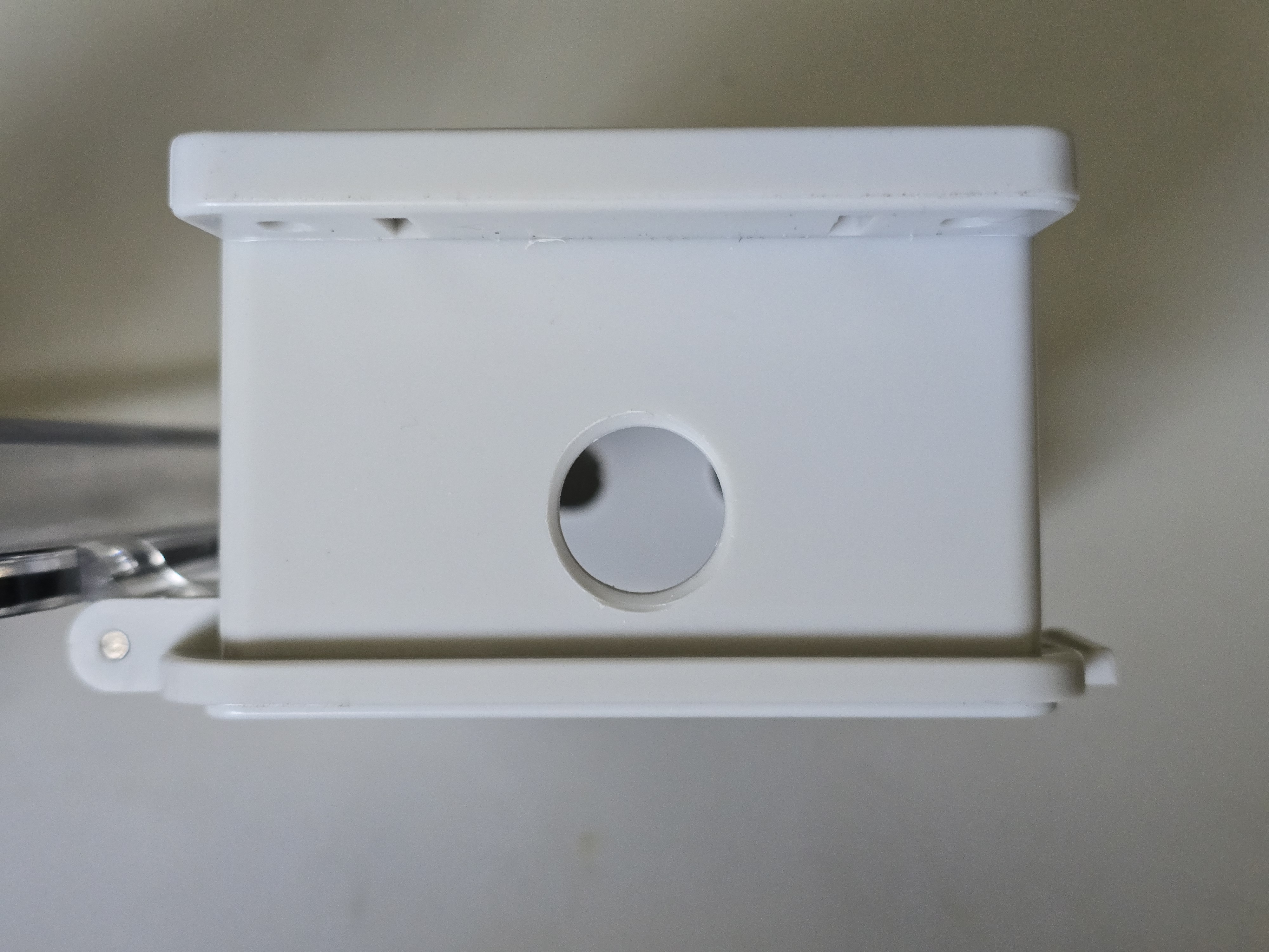 Antenna hole drilled in the top of the enclosure