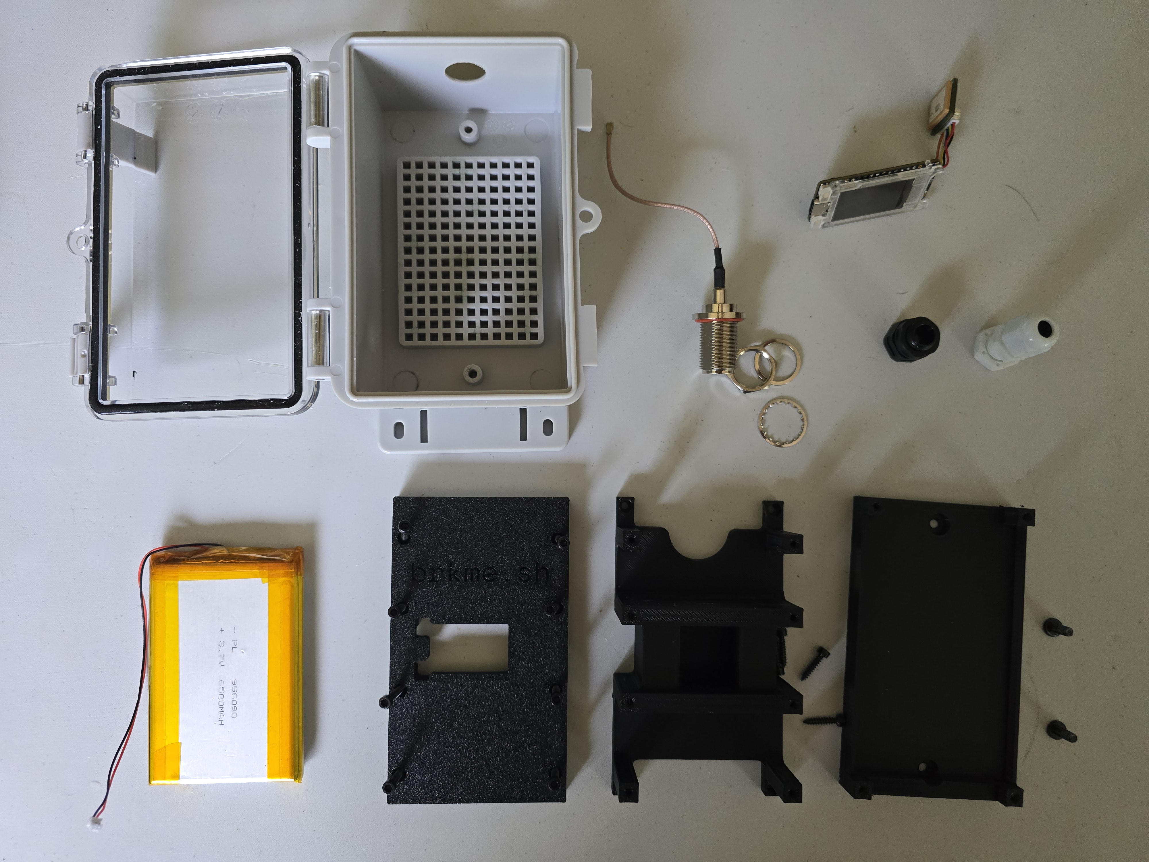 Photo of the parts needed to build this repeater